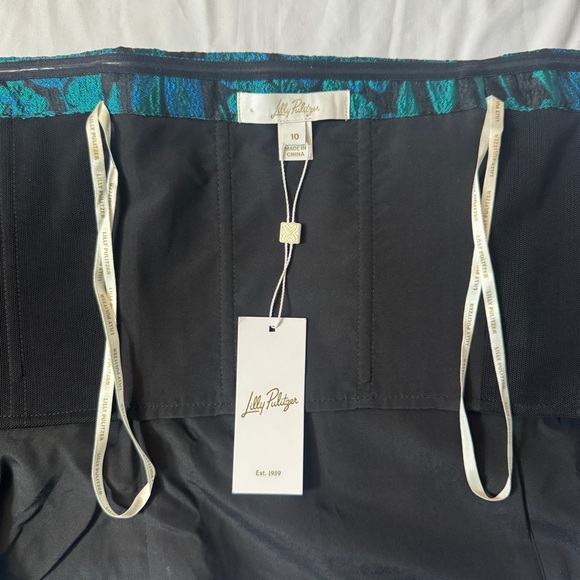 NWT Lilly Pulitzer Camilo Strapless Brocade Top in Green and Blue, Size 10 - Picture 5 of 10